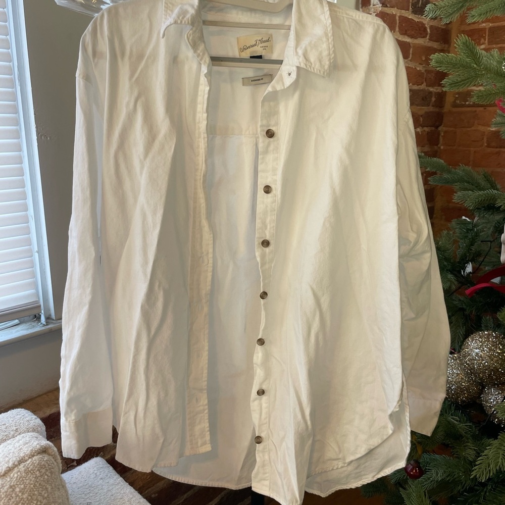 Universal Thread Cream Oversized Button-Up Shirt